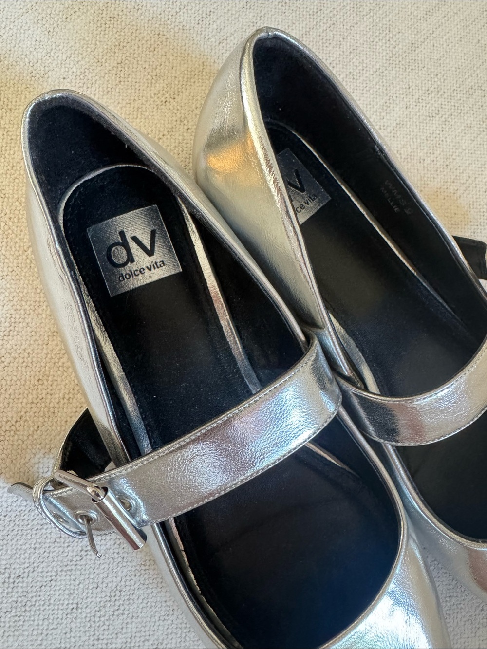 Dolce Vita // Metallic Silver Mellie Ballet Flats - Picture 2 of 5